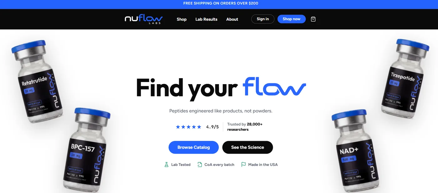 NuFlow Labs Shopify storefront